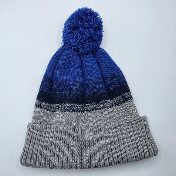 Urban Outfitters Blue Gray Pom Beanie Ribbed Knit One Size Winter Warm Casual main image 5